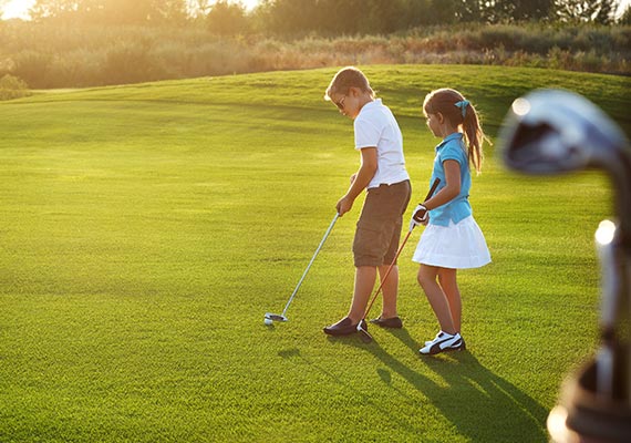 Children playing golf